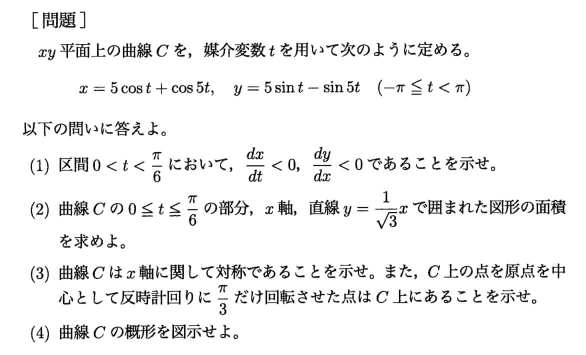九州大学2022年第５問　理系数学